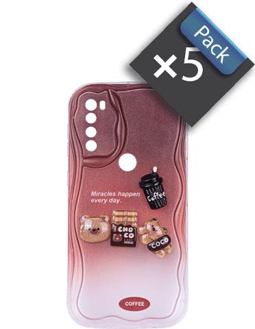 پک 5 عددی قاب گوشی شیائومی Redmi Note 8 عروسکی برجسته مدل Coffee