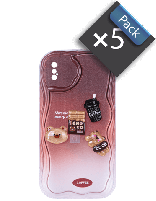 پک 5 عددی قاب گوشی آیفون X / XS عروسکی برجسته مدل Coffee